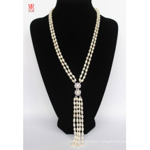 Long Fashion Natural Rice Pearl Necklace (EN1309)